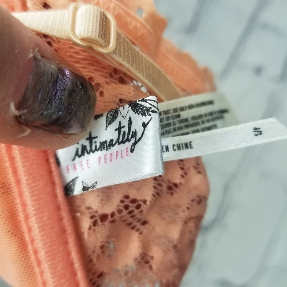 free people peach orange lace bralette